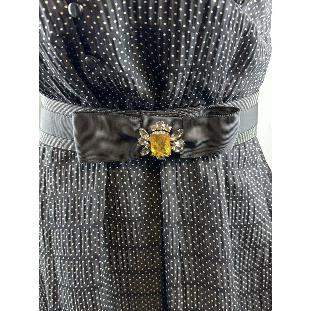Ann Taylor LOFT Bow Center Back Elastic Belt, Black & Silver, Sz: 34", 68-32